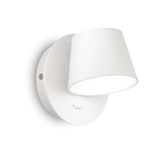 Ideal lux gim applique per comodino camera da letto led 6,5w 3000k a cono ruotabile moderna bianca