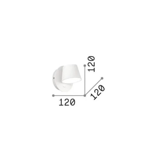 Ideal lux gim applique per comodino camera da letto led 6,5w 3000k a cono ruotabile moderna bianca