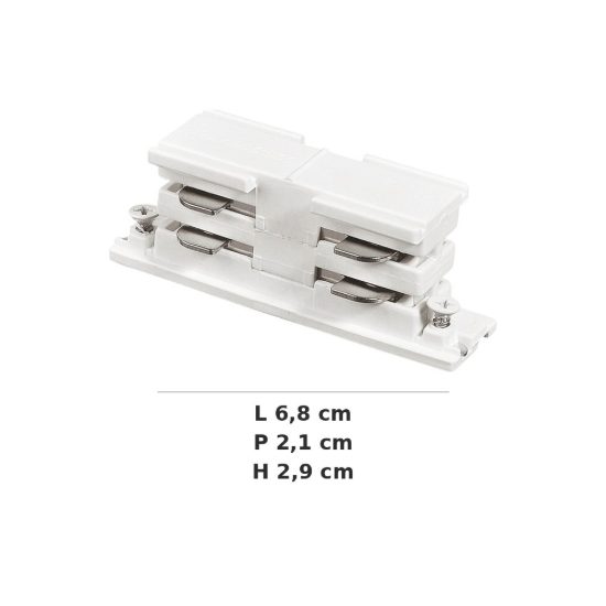 Ideal lux link giunto lineare per binario trifase on-off bianco
