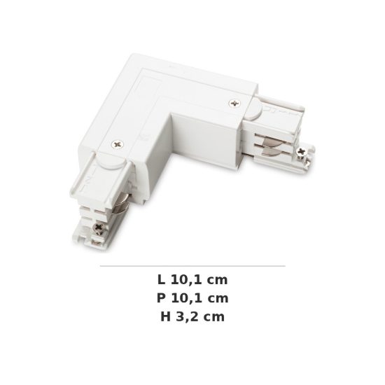 Ideal lux link giunto a l esterno per binario trifase da superficie on-off bianco