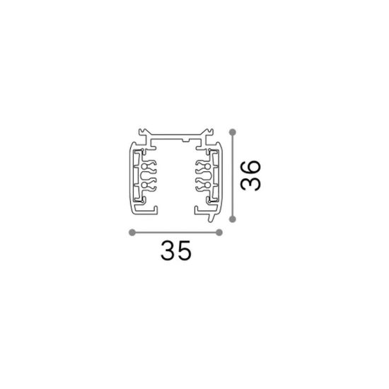 Ideal lux link binario trifase da superficie o a sospensione 2m on-off bianco