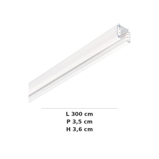 Ideal lux link binario trifase da superficie o a sospensione 3m on-off bianco