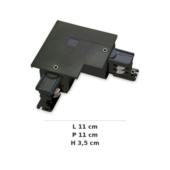 Ideal lux link giunto a l interno per binario trifase da incasso on-off nero