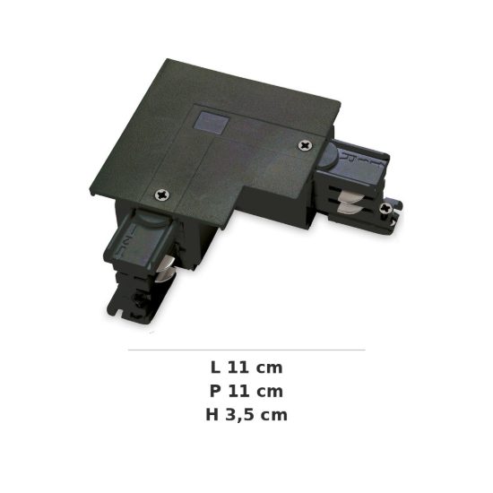 Ideal lux link giunto a l esterno per binario trifase da incasso on-off nero
