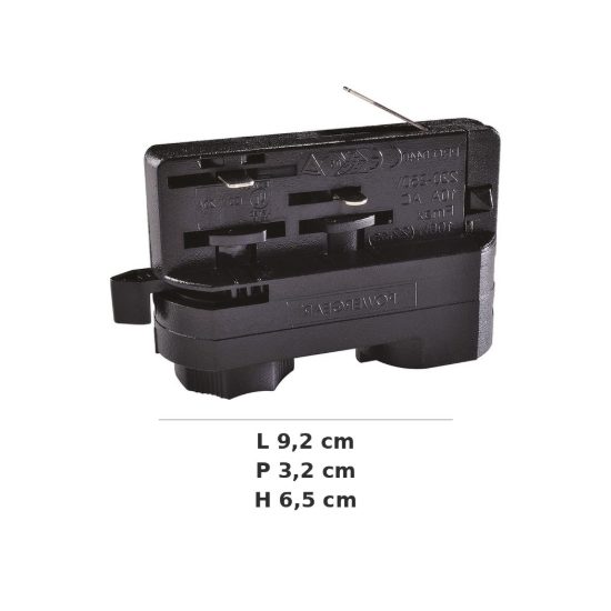 Ideal lux link adattatore 3 poli on-off per binario trifase nero