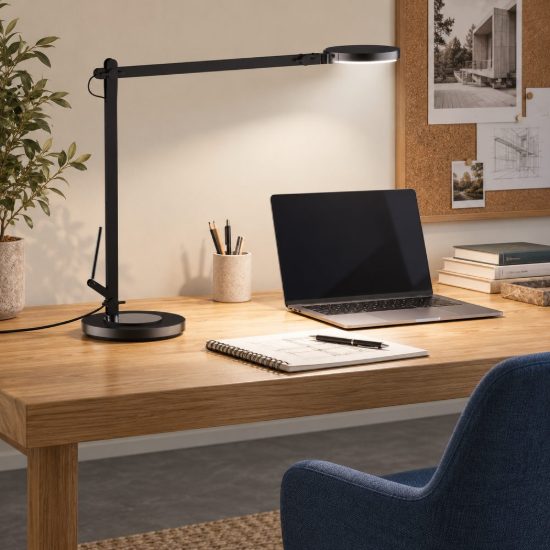 Ideal lux futura lampada da scrivania led 12,5w 4000k dimmerabile 65,5cm per ufficio moderna nera