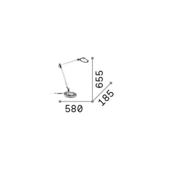 Ideal lux futura lampada da scrivania led 12,5w 4000k dimmerabile 65,5cm per ufficio moderna nera