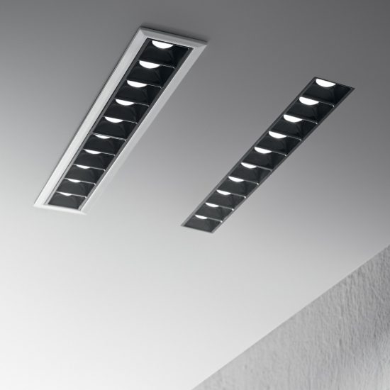 Ideal lux lika faretto da incasso per cartongesso led 20w 3000k foro 27,3x3,7cm lineare bianco