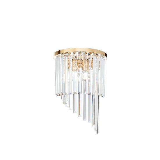 Ideal lux carlton applique 3 luci e14 30cm per soggiorno classica oro con pendenti