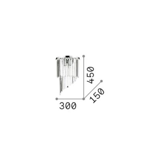 Ideal lux carlton applique 3 luci e14 30cm per soggiorno classica oro con pendenti