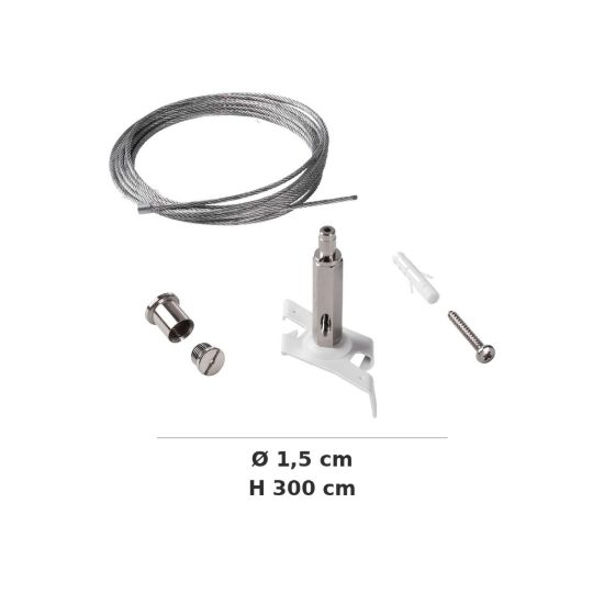 Ideal lux link kit di sospensione 3m per binario trifase bianco