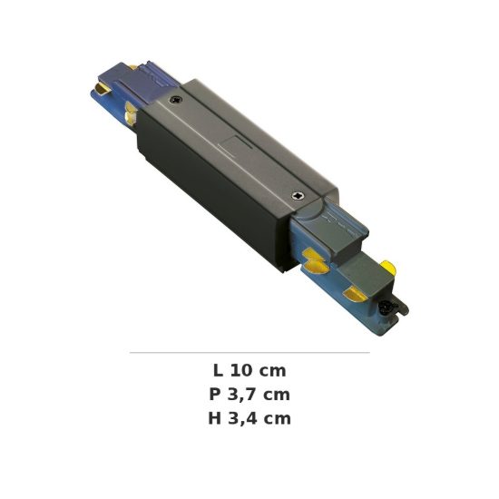Ideal lux link giunto di alimentazione centrale per binario trifase da superficie dali/1-10v nero