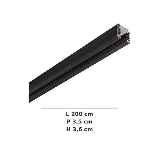 Ideal lux link binario trifase da superficie o a sospensione 2m dali/1-10v nero