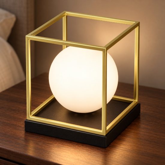 Ideal lux lingotto abat-jour da comodino e14 22cm per camera da letto contemporanea ottone