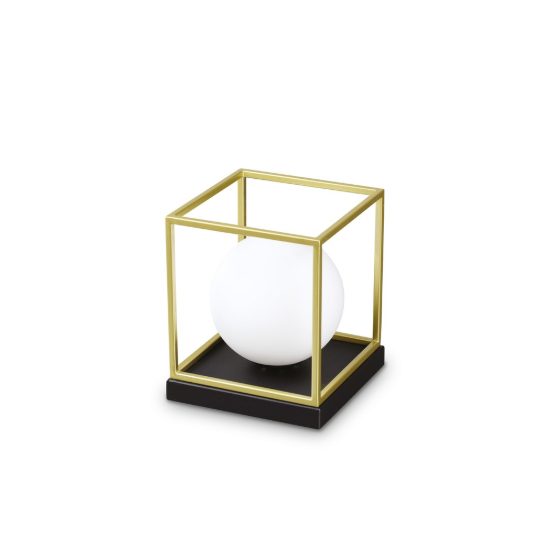 Ideal lux lingotto abat-jour da comodino e14 22cm per camera da letto contemporanea ottone