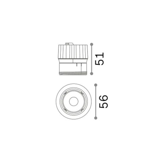 Ideal lux dynamic sorgente led per faretti da incasso 9w 3000k 5,6cm nero