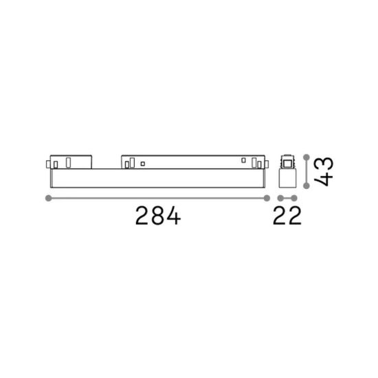Ideal lux ego accent faretto lineare per binario led 13w 3000k 28,4cm on-off nero