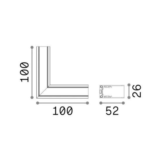 Ideal lux ego giunto a l per binario high on-off nero