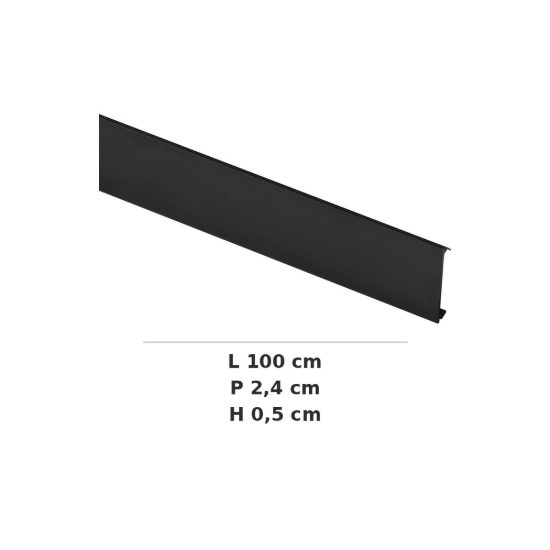 Ideal lux ego copertura di finitura 1m per binario da incasso, high e bi-emission nera