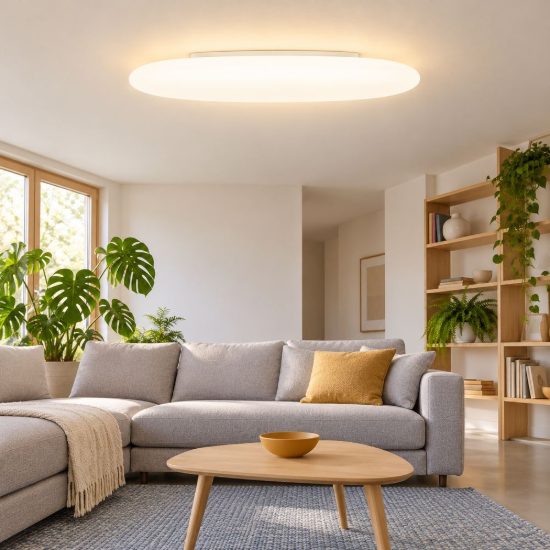 Ideal lux level plafoniera led 32w 3000k 58,5cm per soggiorno moderna bianca