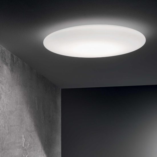 Ideal lux level plafoniera led 32w 3000k 58,5cm per soggiorno moderna bianca