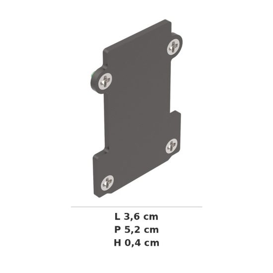 Ideal lux ego testata di chiusura senza foro per binario da incasso nera