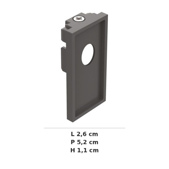 Ideal lux ego testata di chiusura con foro per binario high nera