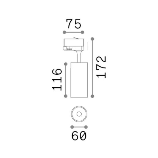 Ideal lux fox faretto per binario trifase orientabile led 15w 4000k resa cromatica standard nero