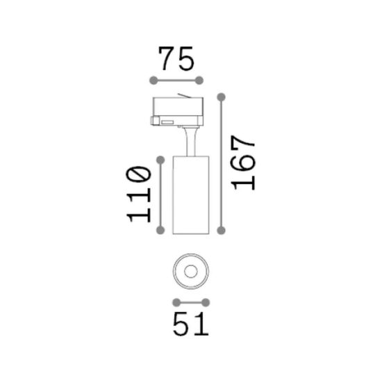 Ideal lux fox faretto per binario trifase orientabile led 8w 4000k resa cromatica standard nero
