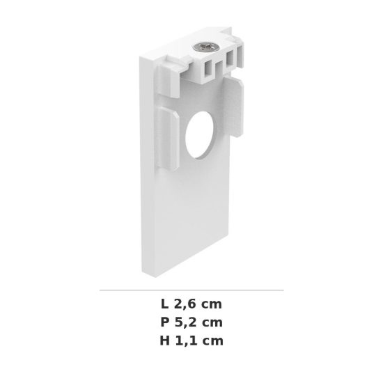 Ideal lux ego testata di chiusura con foro per binario high bianca