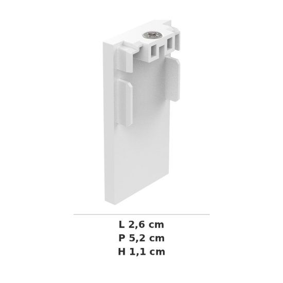 Ideal lux ego testata di chiusura senza foro per binario high bianca
