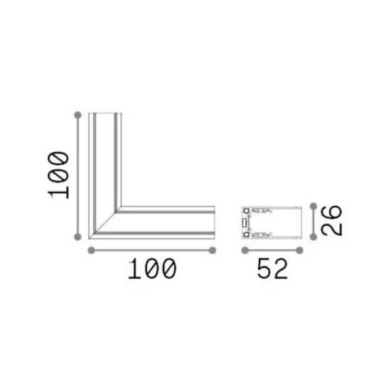 Ideal lux ego giunto a l per binario high on-off bianco