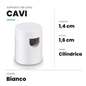Ideal lux supporto per cavo 14x16mm bianco