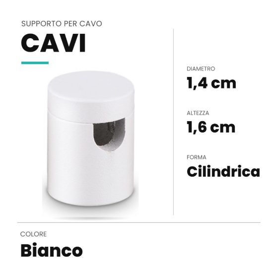 Ideal lux supporto per cavo 14x16mm bianco