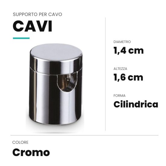Ideal lux supporto per cavo 14x16mm cromo