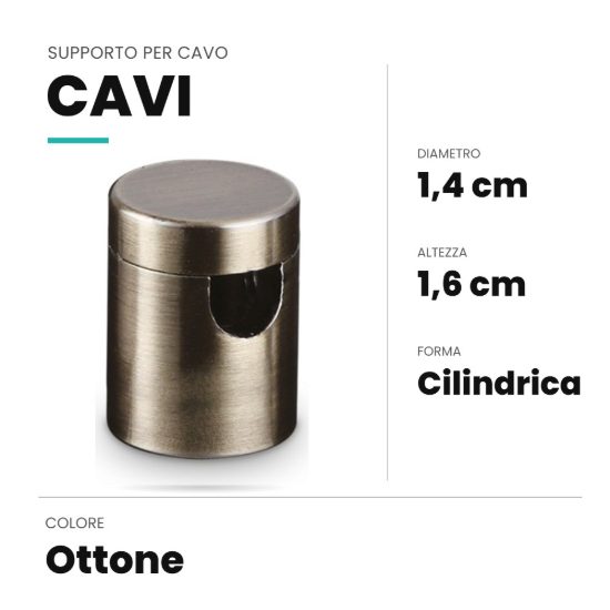 Ideal lux supporto per cavo 14x16mm ottone