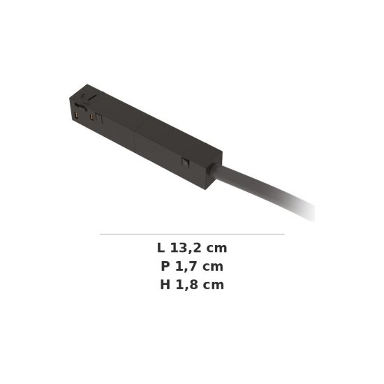 Ideal lux ego connettore di alimentazione per binario dali/1-10v nero