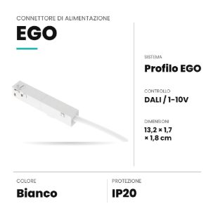 Ideal lux ego connettore di alimentazione per binario dali/1-10v bianco
