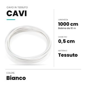 Ideal lux cavo in tessuto 10m bianco
