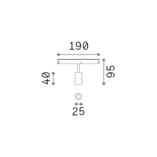 Ideal lux ego faretto per binario 48v orientabile led 3w 3000k 1-10v nero