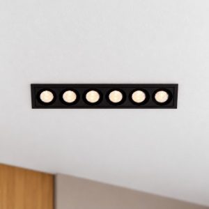Ideal lux lika faretto da incasso per cartongesso led 10w 3000k foro 11,7x2,3cm lineare nero