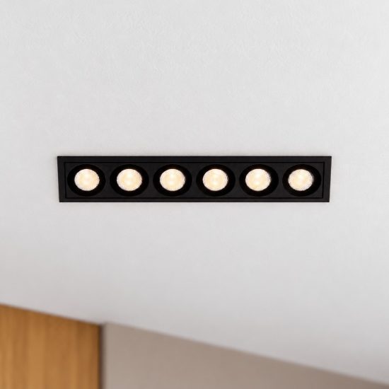 Ideal lux lika faretto da incasso per cartongesso led 10w 3000k foro 11,7x2,3cm lineare nero
