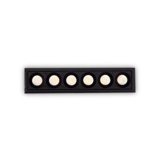 Ideal lux lika faretto da incasso per cartongesso led 10w 3000k foro 11,7x2,3cm lineare nero
