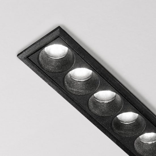 Ideal lux lika faretto da incasso per cartongesso led 10w 3000k foro 11,7x2,3cm lineare nero