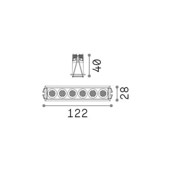 Ideal lux lika faretto da incasso per cartongesso led 10w 3000k foro 11,7x2,3cm lineare nero