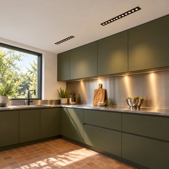 Ideal lux lika faretto da incasso per cartongesso led 20w 3000k foro 23,1x2,3cm lineare nero