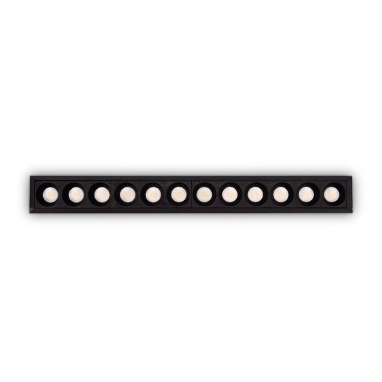 Ideal lux lika faretto da incasso per cartongesso led 20w 3000k foro 23,1x2,3cm lineare nero