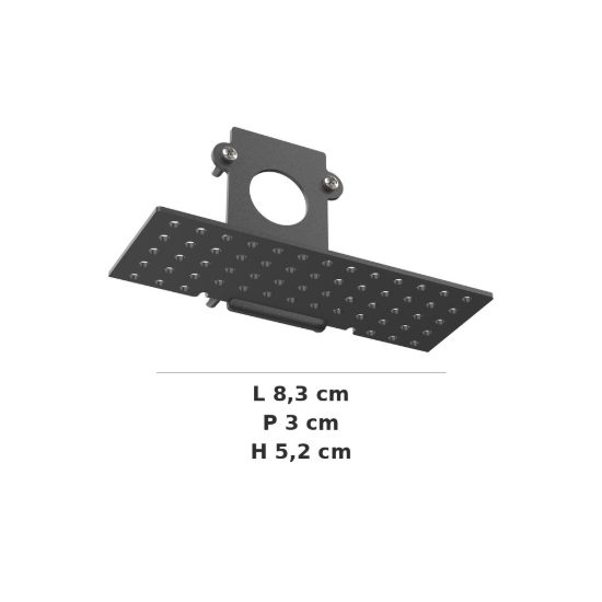 Ideal lux ego testata di chiusura con foro per binario da incasso easy nera