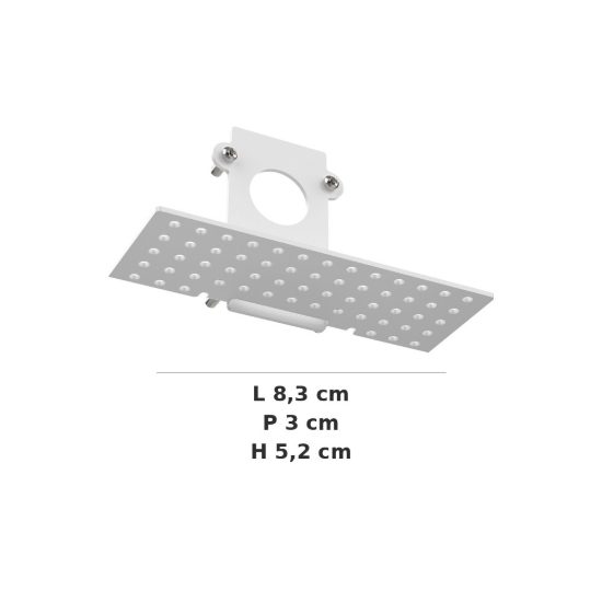 Ideal lux ego testata di chiusura con foro per binario da incasso easy bianca