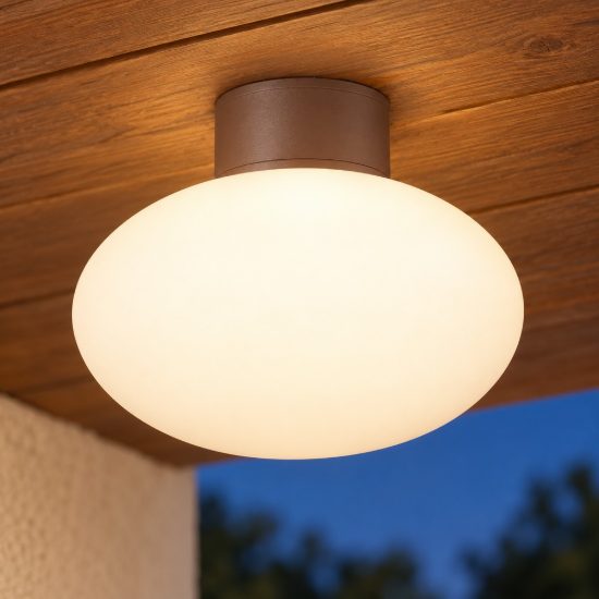 Ideal lux clio mpl1 plafoniera e27 moderna caffè ip44